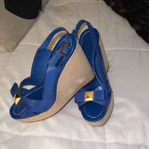Kate Spade Blue Wedges